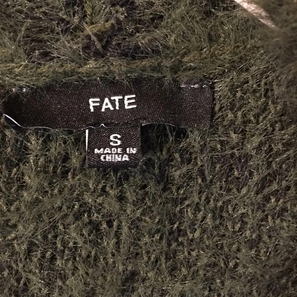 Cardigan by FATE size S green blk stretchy material - Picture 2 of 7